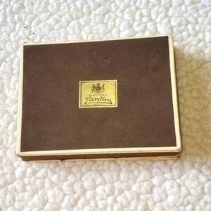 Vintage Yardley London Brown Gold Flocked Hinged Trinket Presentation Box 6x4.5